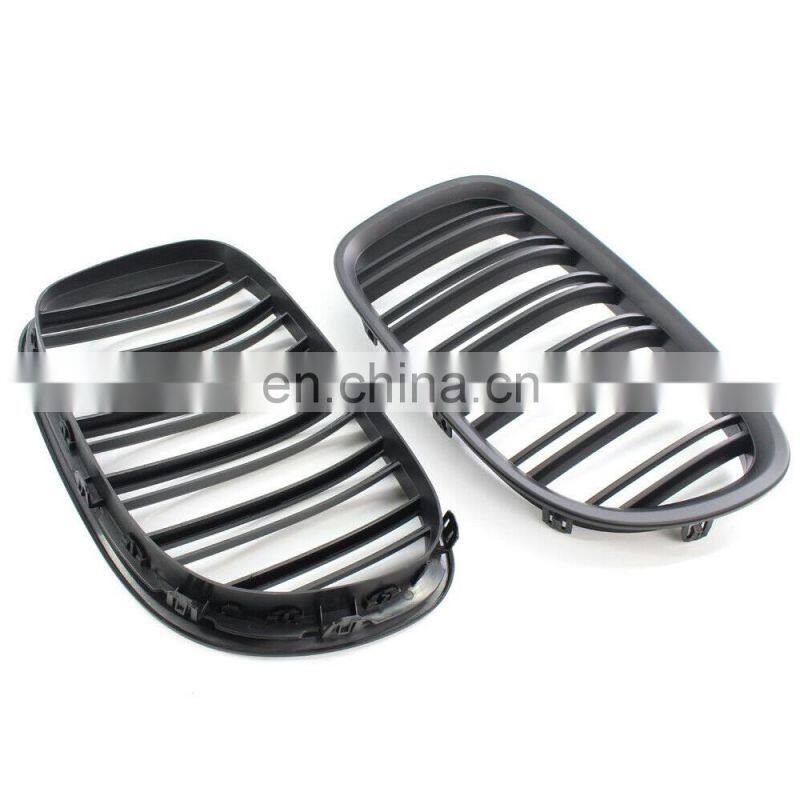 1 Pair Matte black Double Slat Line Front Grille Kidney grill for BMW 5 Series F10 F11 F18 2010-2016
