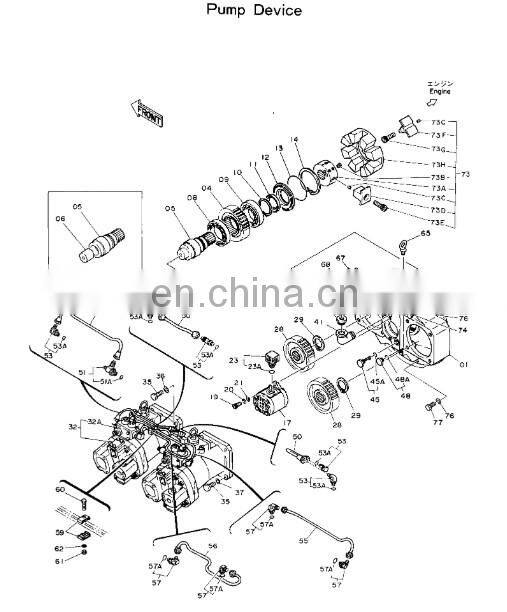 Hitachi Excavator Hydraulic Pump 9065880 EX200 Single Pump