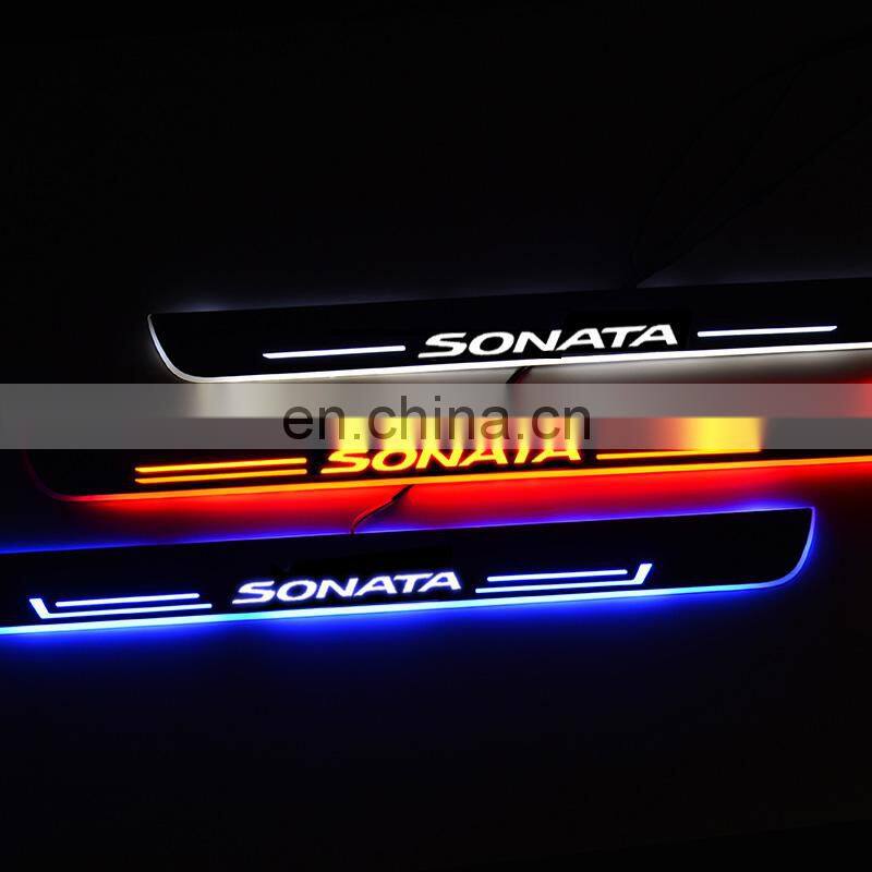 Acrylic Door Sill Scuff Plate For Hyundai Sonata 1998 - 2015 2016 2017 2018 2019 2020 Powered By Wire Car Sticker Accessories