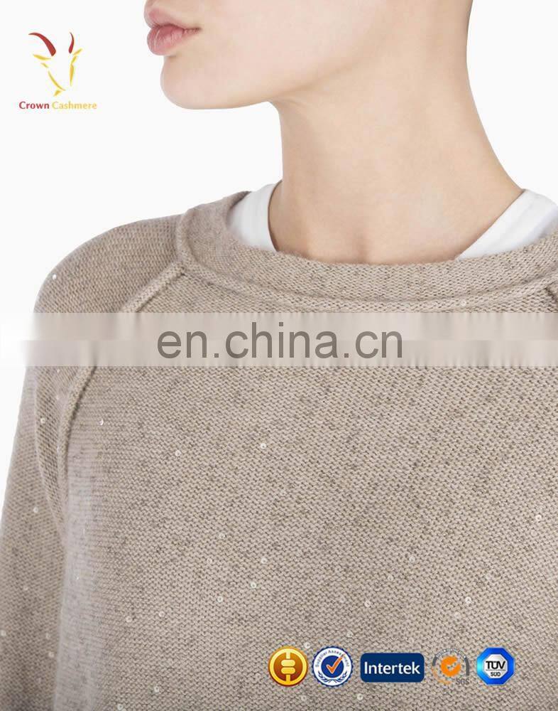 Lady Winter Wholesale Plain Cashmere Sweater Crewneck Pullover