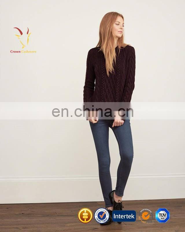 Warm Wool Private Label Knitted Winter Sweater for Women
