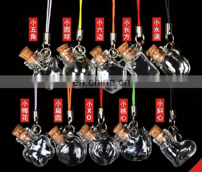 lovely glass vials for pill container with cork stopper, wishing drift bottles