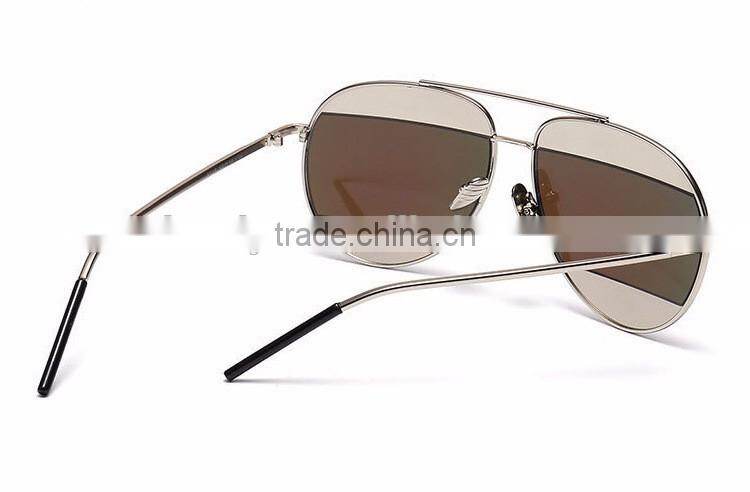 2016 New Designer two colors Sun Glasses Split 3 Parts Mirror Lens for women