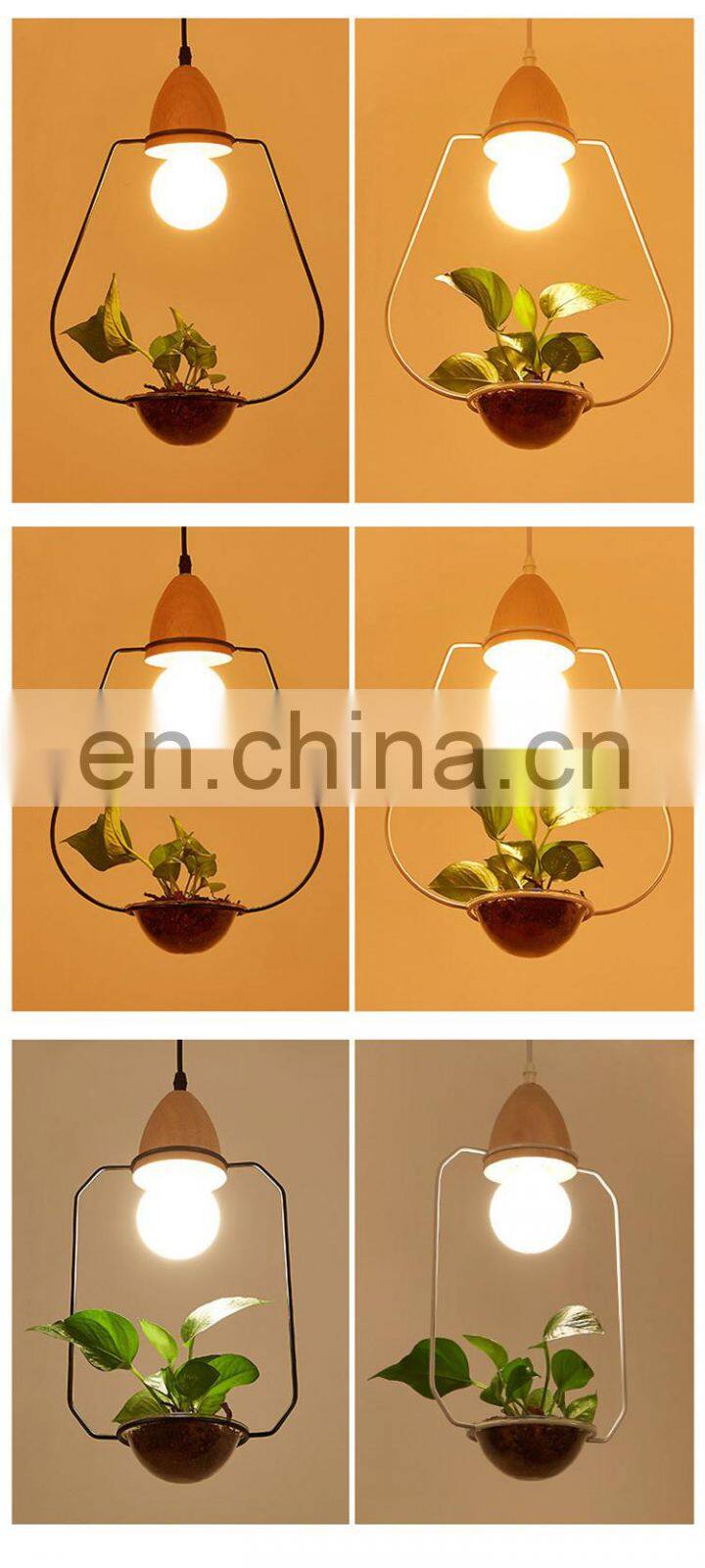 Art Deco LED Plant Pendant Light With Base E27 Hanging Lamp For Dining Room Cafe Bar