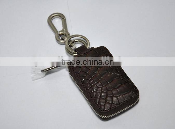 Guangzhou High Quality Luxury Crocodile Leather Car Key Case Key Holder for Men Genuine Leather Key Case