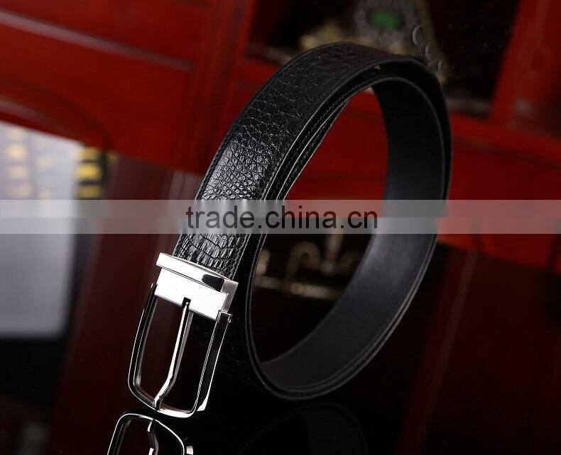 100% good quality gift genuine crocodile skin leather classic belt factory hot selling pin buckle belt for men simple noble