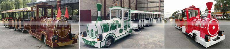 Amusement park adults electric tourist trackless train factory