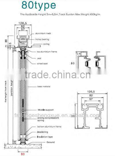 Multifunctional room soundproof folding wooden parttion wall