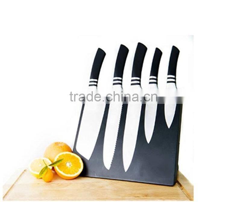 5pieces Stainless steel knife sets with magnetic wooden block