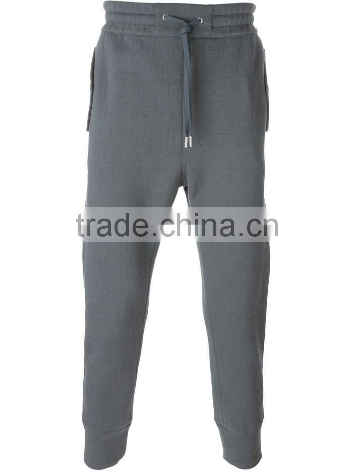 Fashion wholesale mens cotton long track jogger pants with drawstring