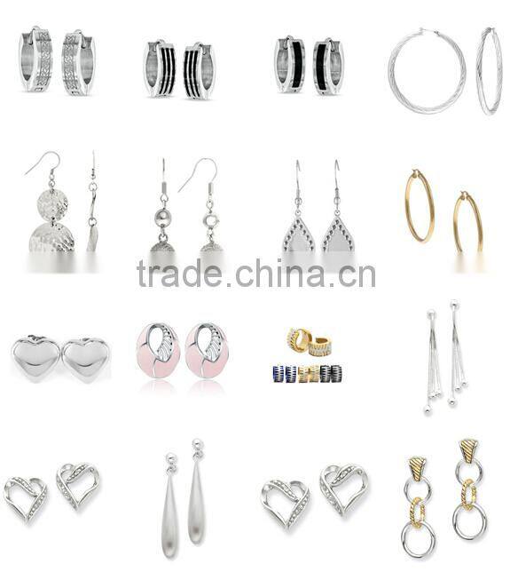Mens Women Black Skeleton Claw Cross Chain Stud Earrings Drop, Stainless Steel, Screw Back, 2 pcs