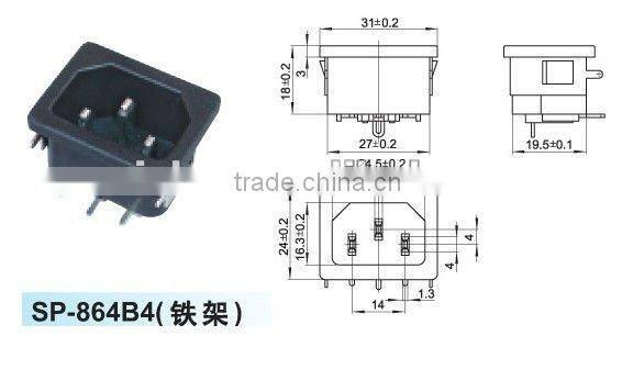 10a 250v female australia power socket