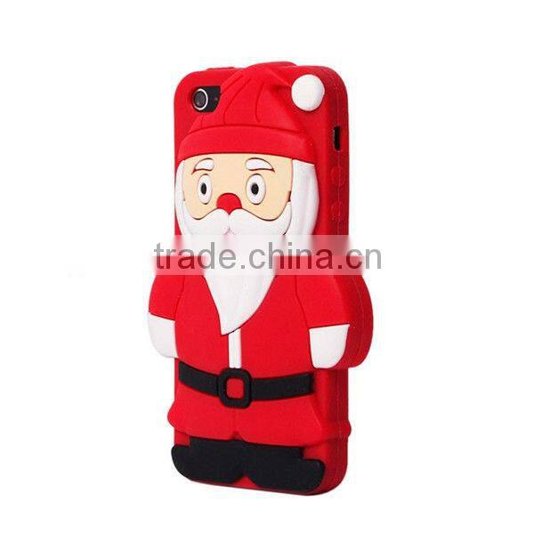Hot Selling Soft 3d Silicone Case for IPhone 5s with Father Chirstmas