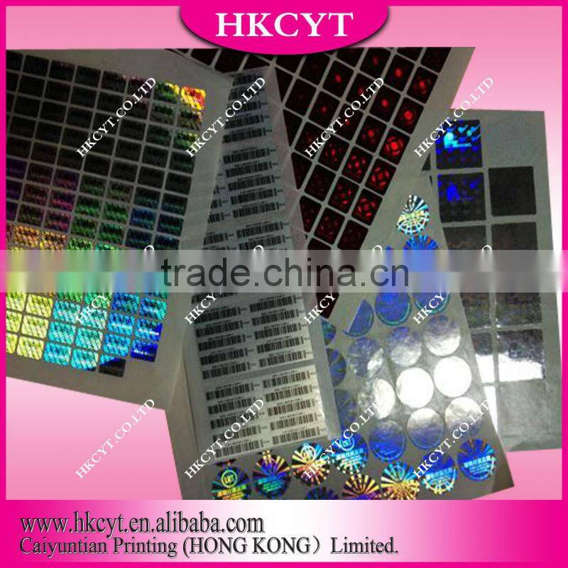 Hologram aluminum foil label sticker
