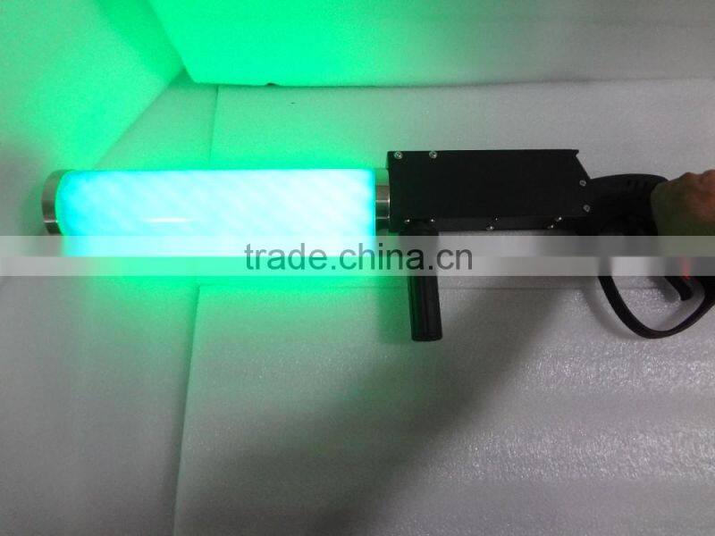 RGB color tube DJ co2 gun rechargeable with 3m high press hose led co2 gun