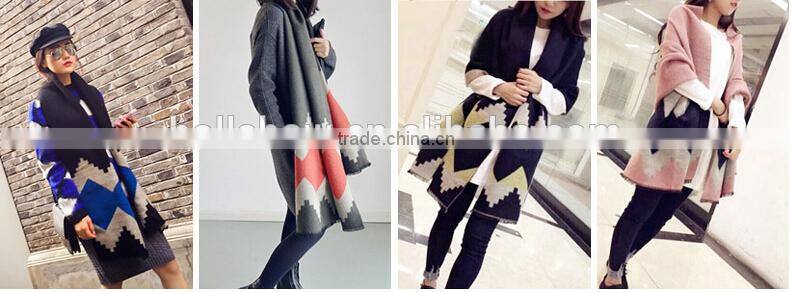 Wholesale New Winter Warm Fashion Plaid Pashmina Woman Acrylic Shawl