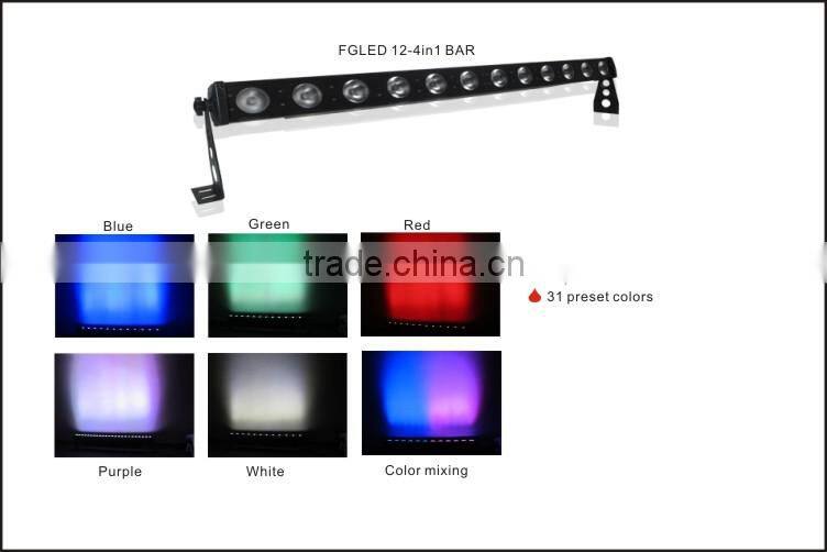 2015 Hot sale 12pcs 4 in 1 RGBW rechargeable wall light PAR LED stage light