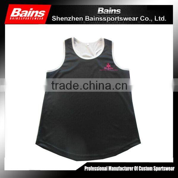 Curve bottom sports singlets,black singlets for mens,custom printed singlets