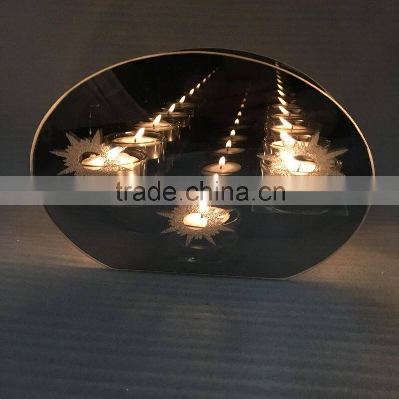 infinity light glass globe cone tealight candle holder