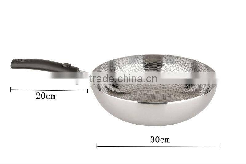 good quality Stainless steel Chinese pan frying pan