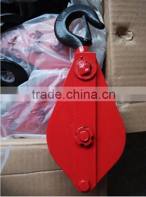 Open block pulley, hoisting pulley block triple wheel rotary hoist frame