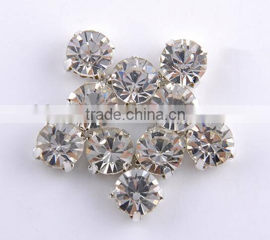 Sedex Audited Factory 2 Pillar Metal Sew-on Rhinestone Beads with Catcher