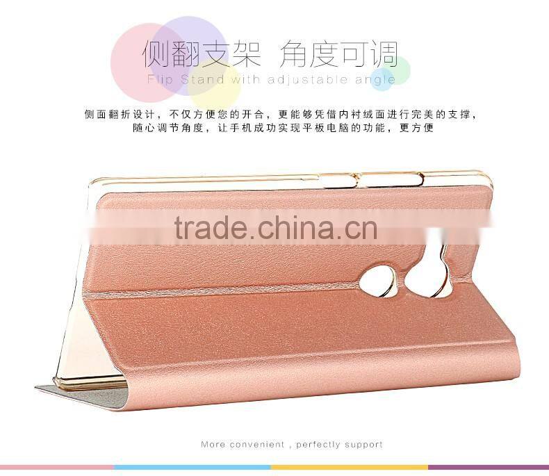 USAMS Muge Series PU Leather Cover Case for Huawei Mate 8 Hard PC Rubber Flip Leather Case with View Window MT-5338