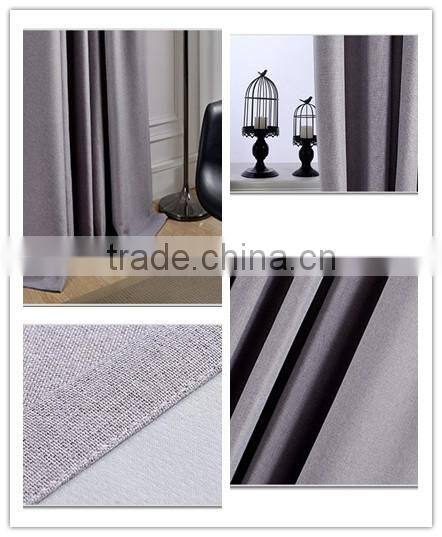 Solid color polyester linen blackout curtain fabric