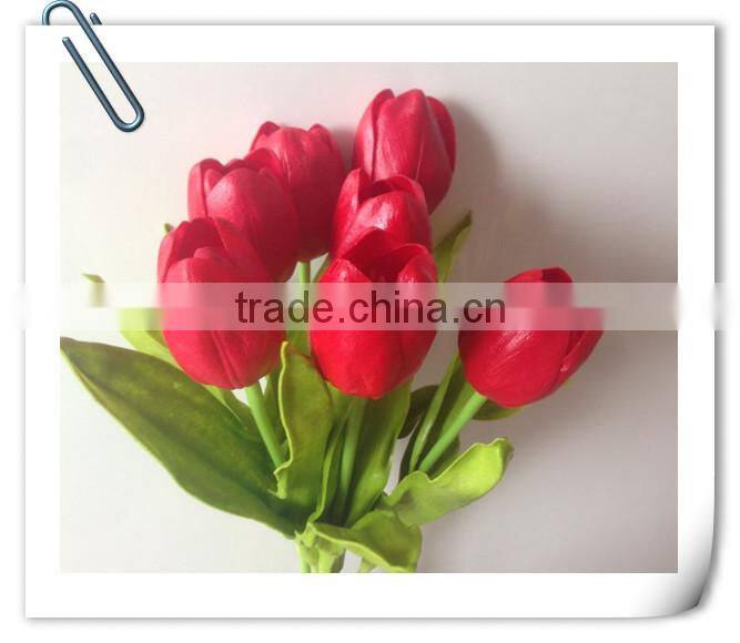Decoration artificial flower wholesale PU tulip artificial bouquet