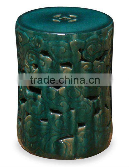 chinese antique red porcelain drum stool