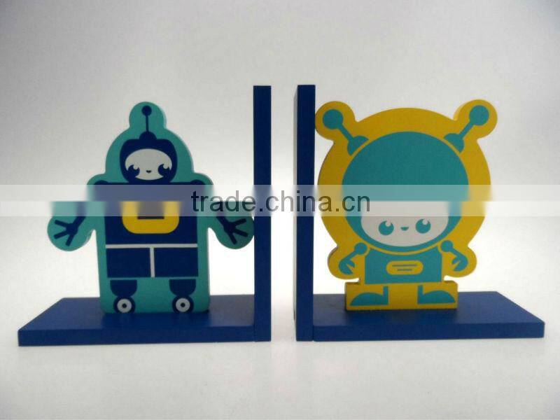 cute robot -shaped MDF Bookends for kids and students