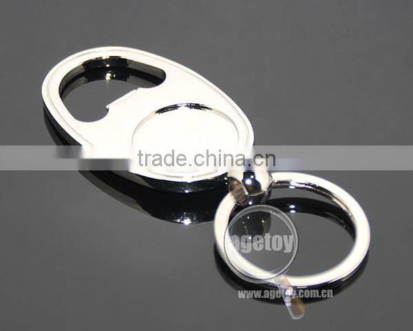 Wholesale Oval Shaped Zinc Alloy Blank Silver Color Metal Beer Bottle Opener Keychain