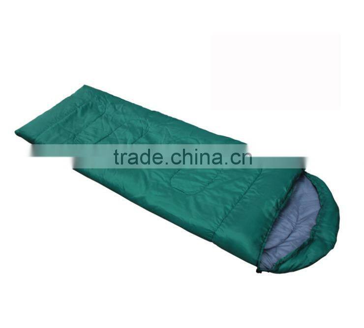 Outdoor envelop sleeping bag with cap