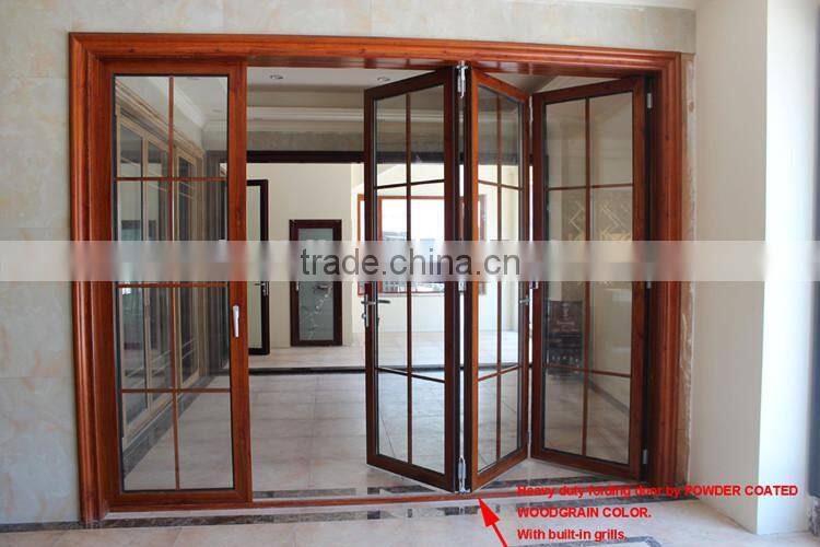 Outdoor folding screen door garage door large openning space & modern designed color