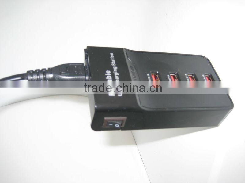 Hot selling portable USB charger station with switch