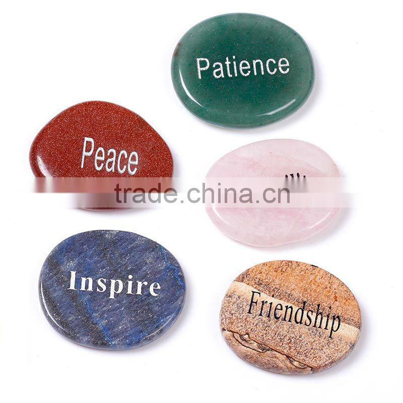 1.5 inch customize amethyst crystal quartz pendant made of worry stone