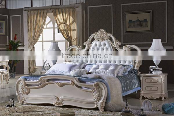 new product bedroom set/ home furniture/ king size bed/ carved wood and MDF bedroom set L105A