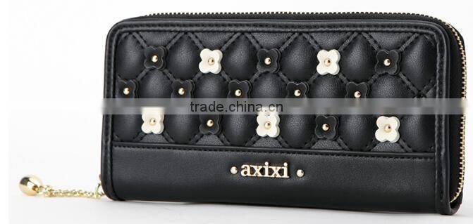 latest fashion design lozenge cross body metal long chain wallet