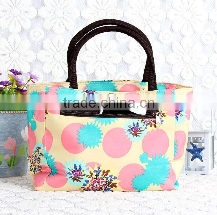 Promotoin trendy polyester tote lunch bag with customize printing