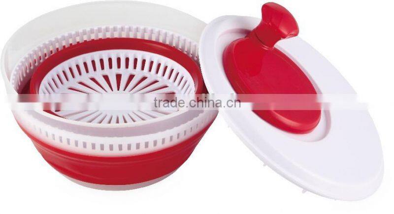 2016 Hot Selling Food Grade Easy Use Vegetable and Fruit Salad Spinner Collapsible Salad Spinner Plastic Salad Mixer