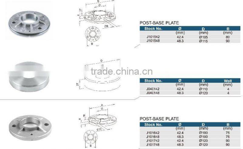 absturzsicherung gelander/Stainless steel Handrail Flange/handrail component/treppen gelander
