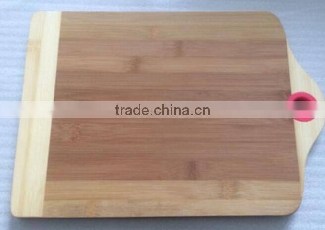 bamboo chopping board with silicone hole for kitchen cutting usage