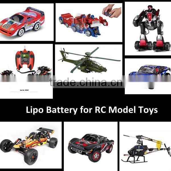 RC toy,helicopter battery, 7.4V800mAh li polymer recharge battery with high discharge C rate