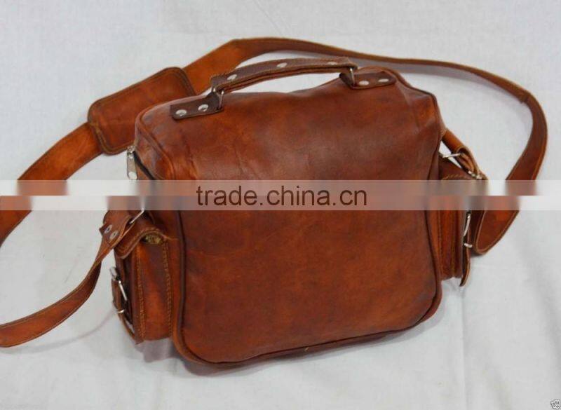 Indian Real Leather Vintage Messenger Handmade Shoulder Cross Body Bag Briefcase Laptop Satchel Camera Bag