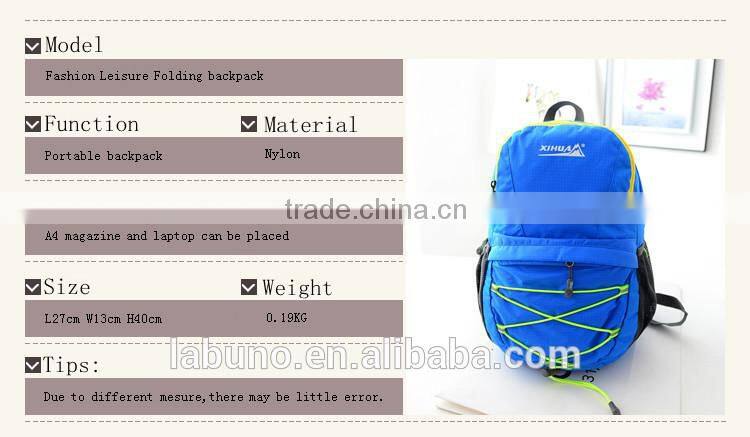 wholesale Fashion Leisure Folding backpack lightweight folding backpack