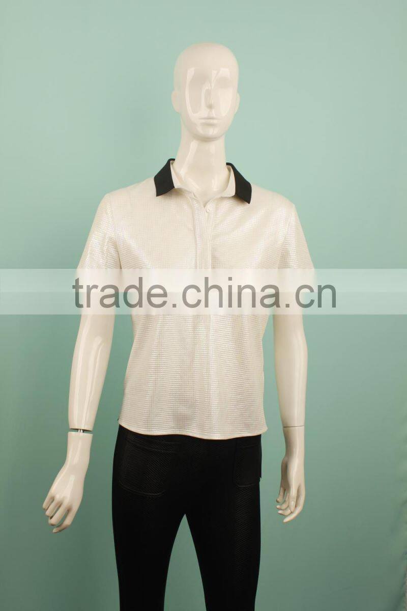 2016 latest fabric rib neckline polo shirt women shirt clothing