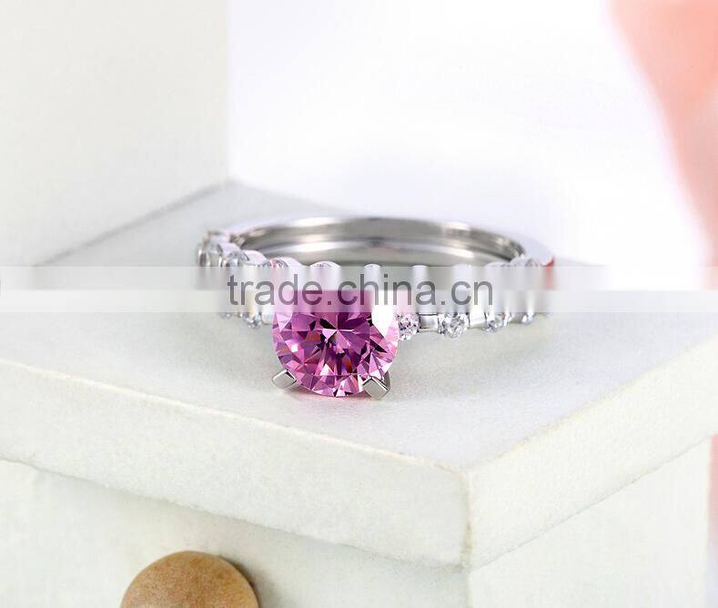 High quality blue crystal ring made with yumei