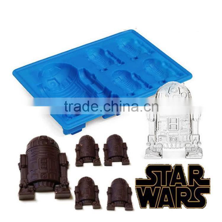 Chocolate Cookies Baking Mould diy Tool Siliconea R2-D2 Cocktails Ice Cube Mold Tray Bar Party Drink SQ150
