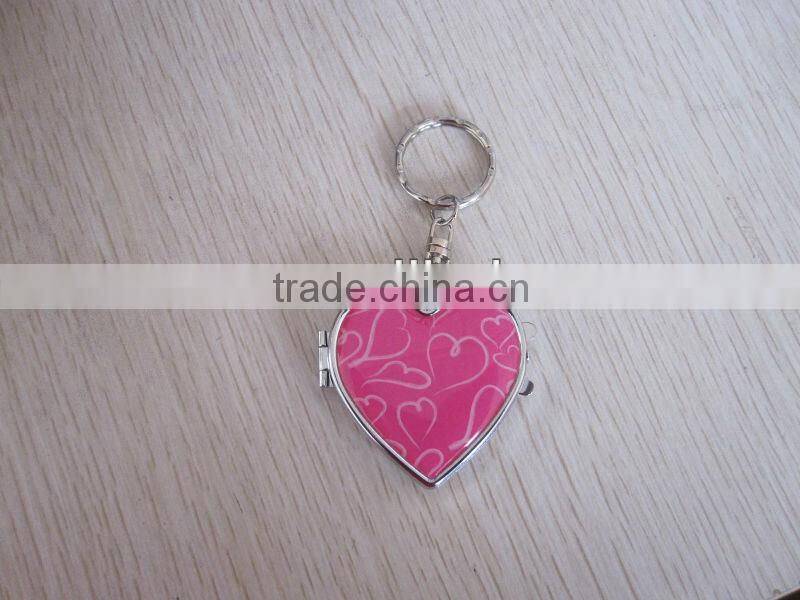 heart shape mirror with keyring for promotional