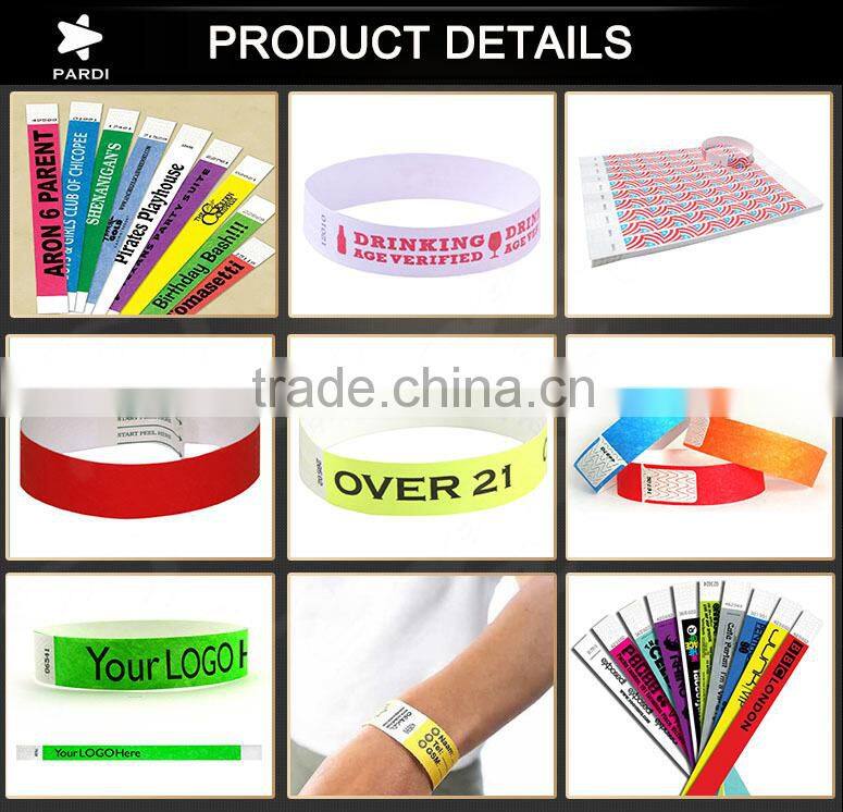Stretch and tear resistant disposable paper tyvek wristbands